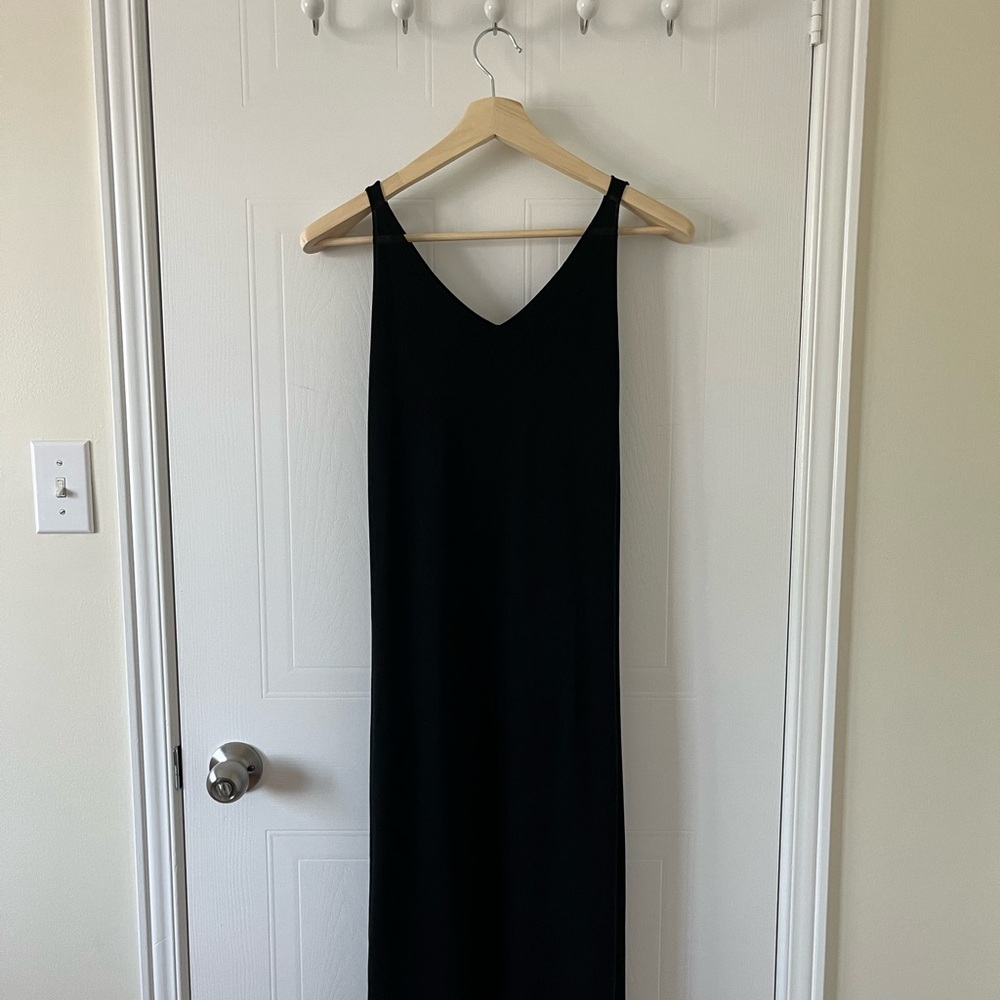 Black Jersey Slip Dress (S)